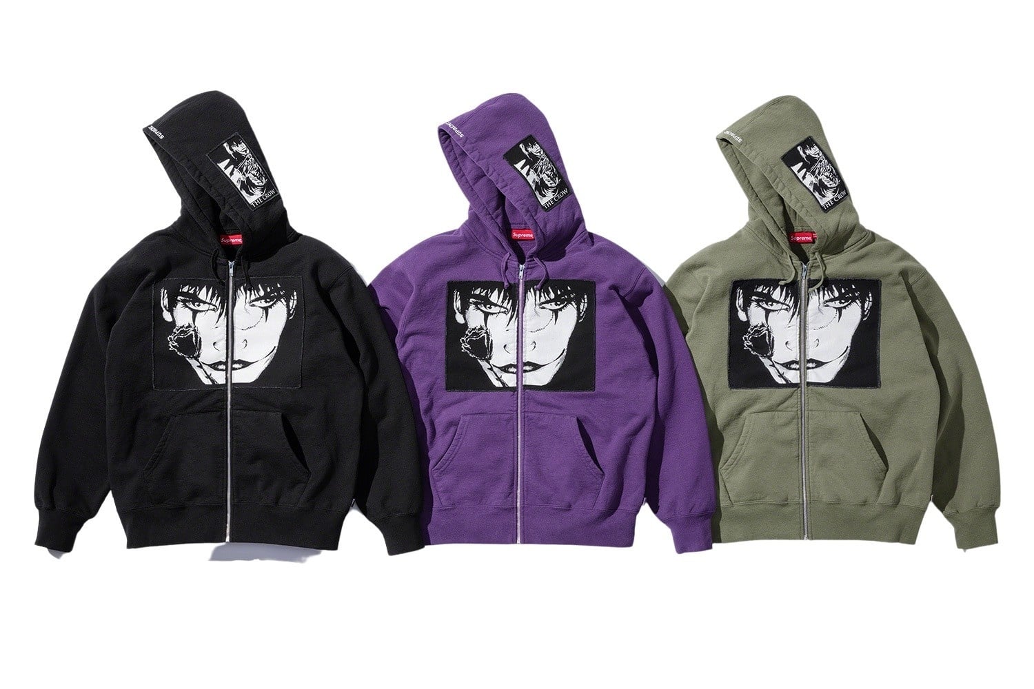 Supreme/The Crow Zip Up Hooded Sweatshirt